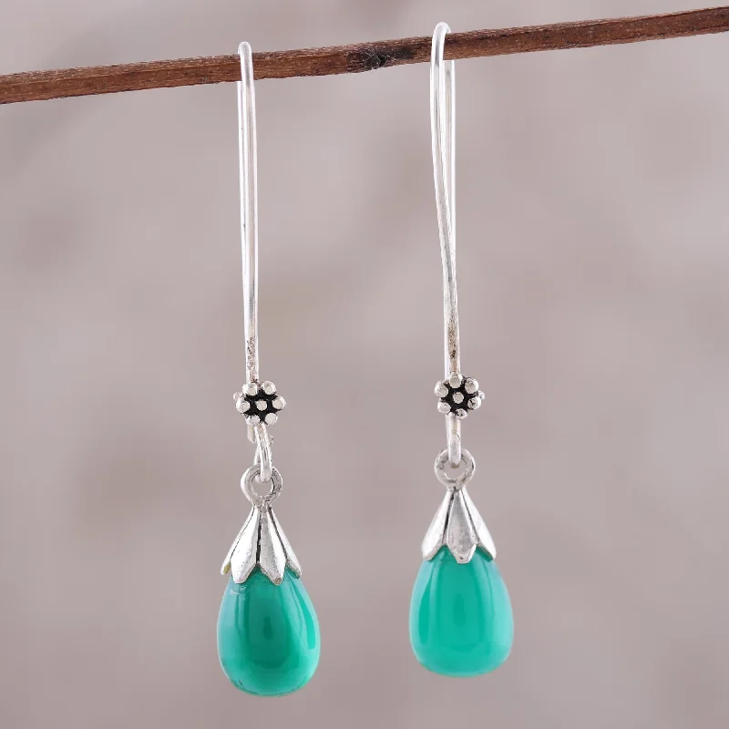 Shop Signature Jewelry Styles At Exclusive Prices Graceful Tear in Green Green Onyx and Sterling Silver Teardrop Dangle Earrings