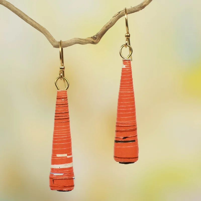 Luxury Meets Affordability – Jewelry Sale Live Now Heartfelt Laughter Orange Paper Recycled Earrings