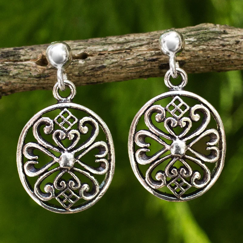 Timeless Elegance At Unbelievable Discounts Lanna Enchantress Sterling Silver Filigree Dangle Earrings from Thailand