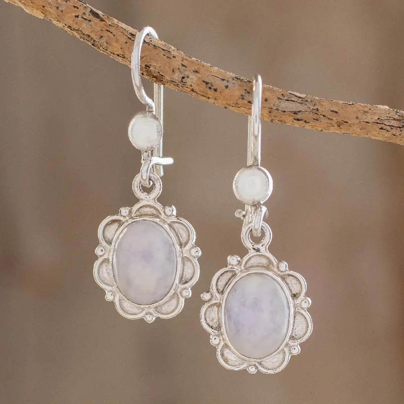 Exclusive Jewelry Markdowns – Limited-Time Offer Lilac Princess of the Forest Floral Sterling Silver and Lilac Jade Earrings