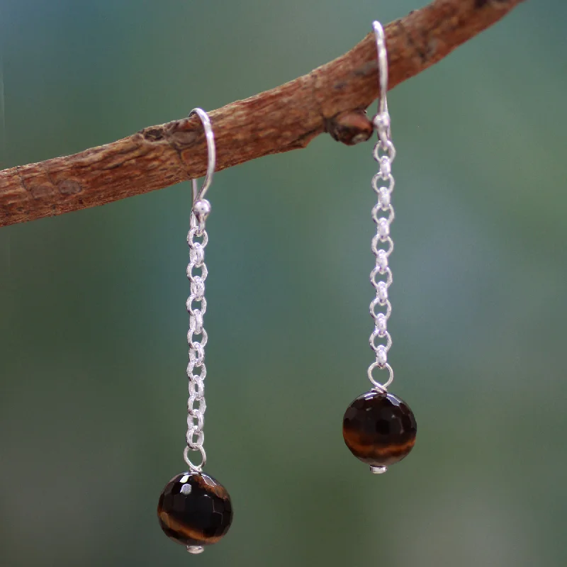 High-End Sparkle, Low-End Prices – Jewelry Sale Live Lucky Pendulums Tiger's eye dangle earrings