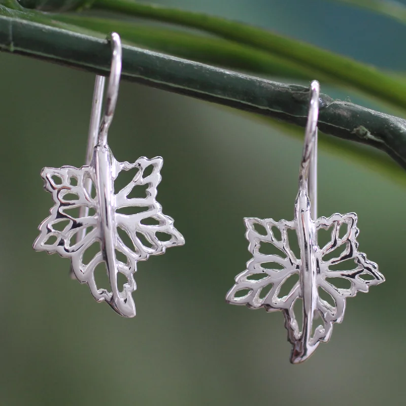 Timeless Elegance, Temporary Discounts – Act Fast Maple Freeze Artisan Crafted Sterling Silver Drop Earrings