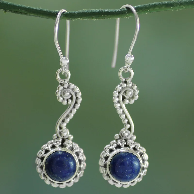 Sparkle For Less – Shop Jewelry Deals Now Marina Hand Crafted Indian Lapis Lazuli Dangle Earrings