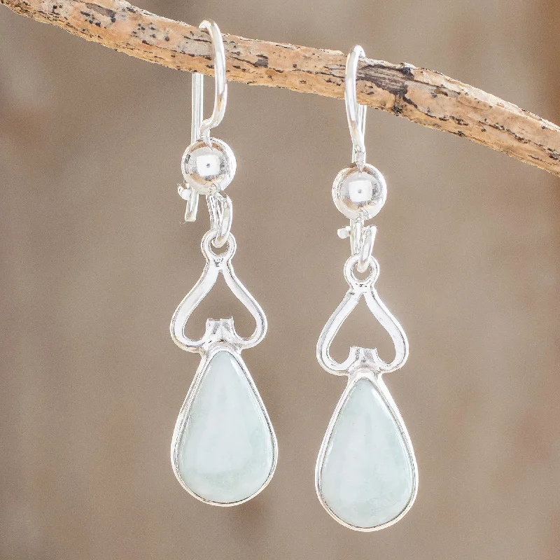 Affordable Luxury Jewelry – Style At A Great Price Marvelous Drop in Apple Green Apple Green Jade and Sterling Silver Dangle Earrings