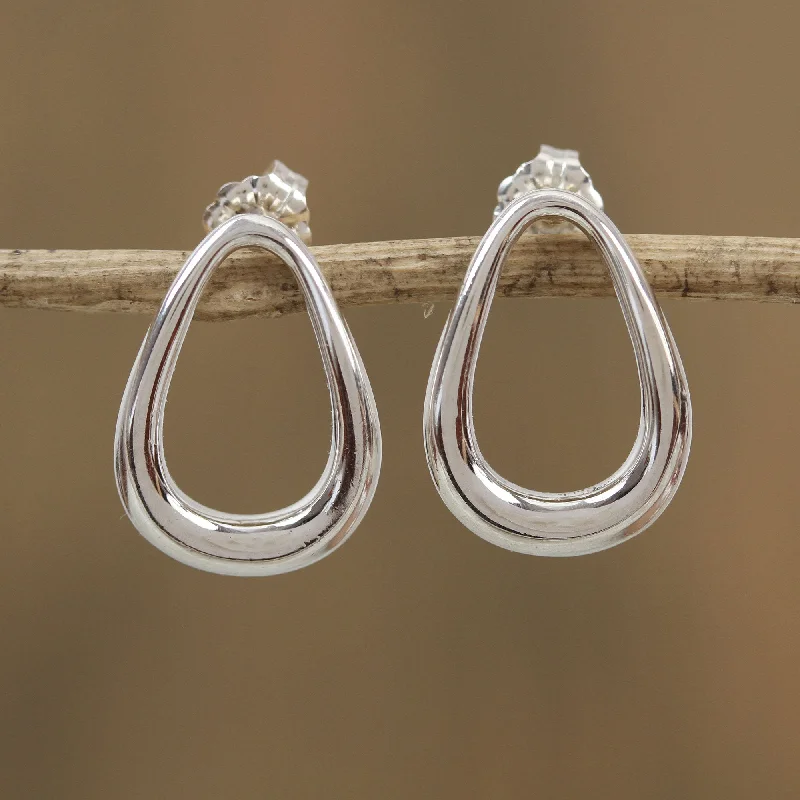 Jewelry Clearance Event – Last Chance For Stunning Deals Modern Pears Pear-Shaped Sterling Silver Drop Earrings from Mexico