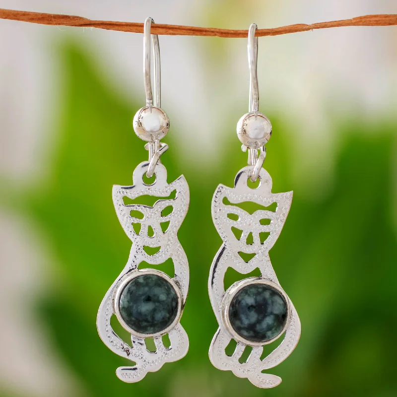 Limited-Stock Jewelry Sale – Shop Before It's Gone Mystic Green Cats Jade dangle earrings