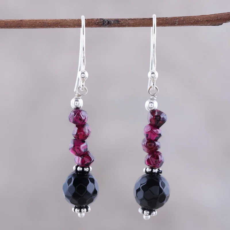 Accessorize For Less – Luxury Jewelry At Affordable Prices Night of Passion Garnet and onyx dangle earrings