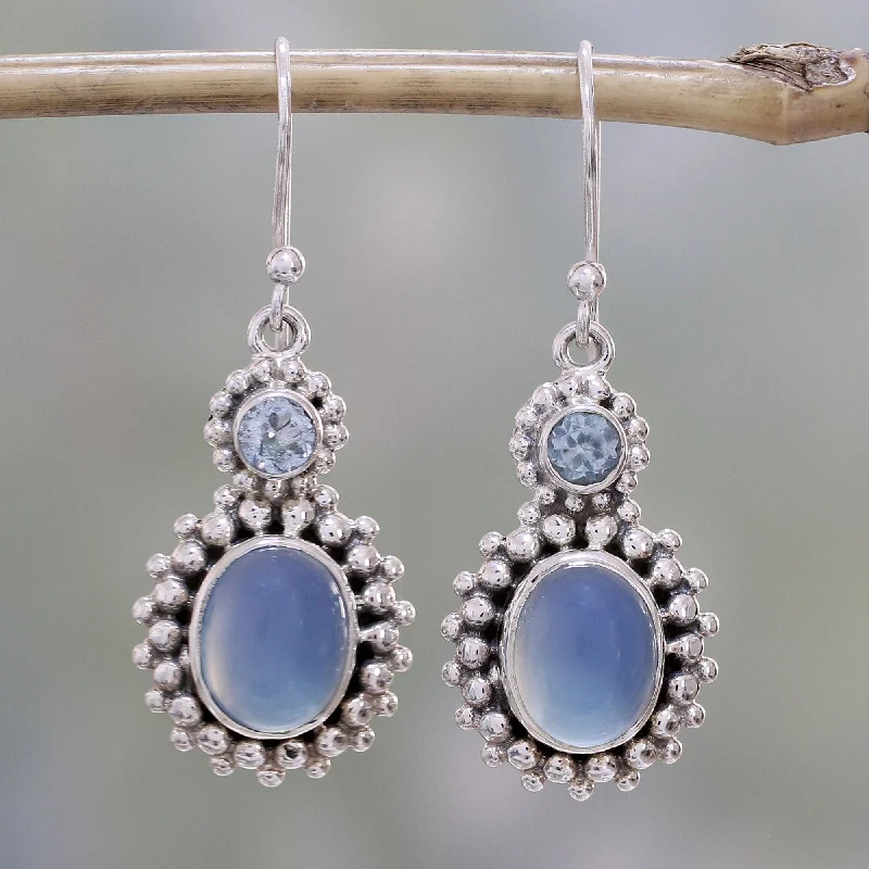 Fine Jewelry, Limited-Time Offers Available Ocean Dots Chalcedony Topaz & Silver Earrings