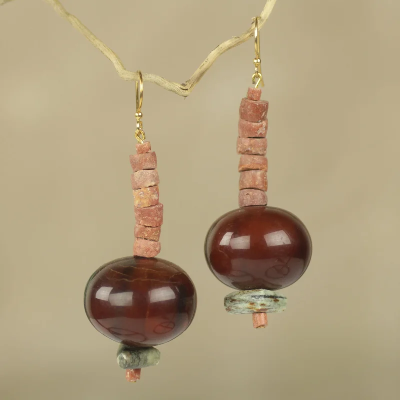 Flash Deals On Fine Jewelry – Shop Before It's Gone Ohemaa Kese Unique Beaded Dangle Earrings Handmade in Ghana