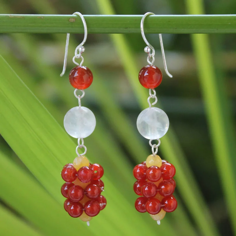 Limited-Stock Jewelry Sale – Once It's Gone, It's Gone Passion's Promise Thai Carnelian and Quartz Dangle Earrings