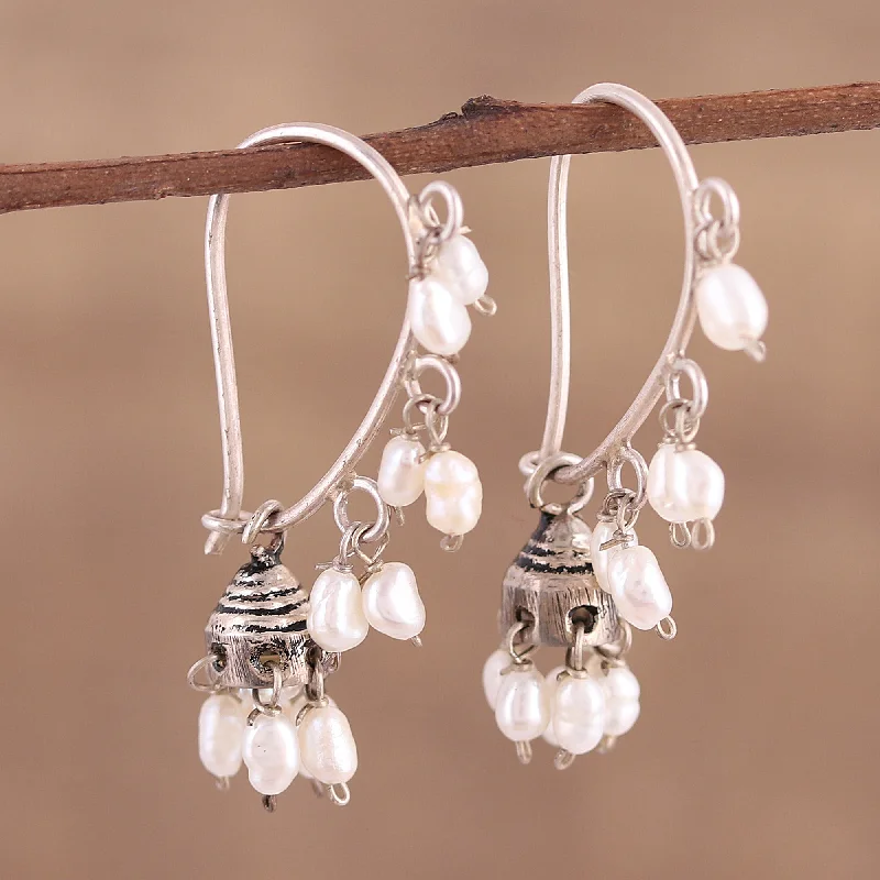 Beautiful Jewelry, Breathtaking Discounts – Hurry In Pearl Melody Silver Dangle Earrings