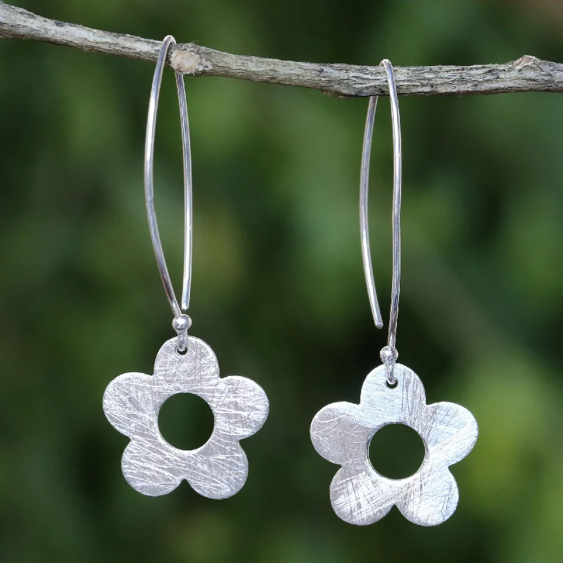 Bohemian-Inspired Jewelry For Free-Spirited Fashion Petite Fig Blossom Thai Handcrafted Sterling Silver Petite Flower Earrings