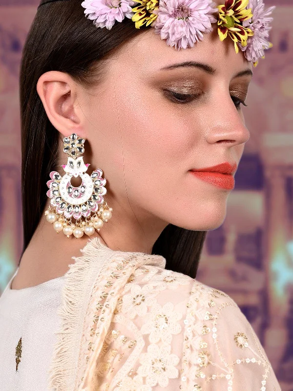 Upgrade Your Jewelry Collection For Less Odette Women Multicolor Floral Adorned Kundan Pearl Earrings