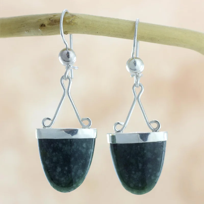 Jewelry Sale Bonanza – Grab Your Sparkle Now Power of Life Artisan Crafted Jade and Sterling Silver Earrings