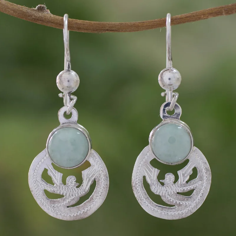 High-End Jewelry, Now More Affordable Than Ever Quetzal Patriot Fair Trade Jewelry Jade and Sterling Silver Earrings