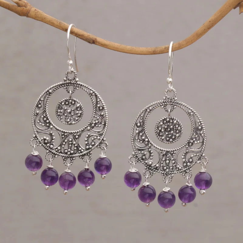 Adjustable Charm Bracelets For A Perfect Fit Raining Victory Amethyst and Sterling Silver Chandelier Earrings from Bali