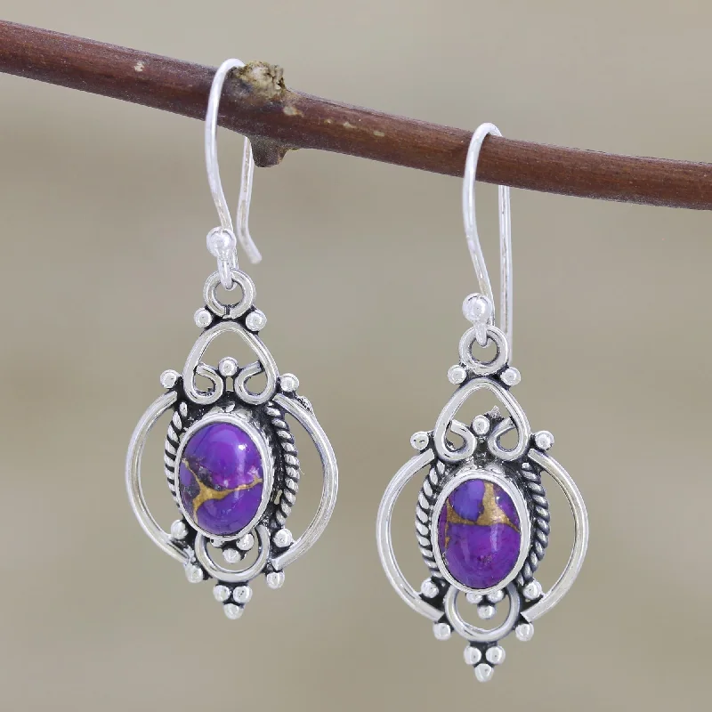 Dainty Floral Jewelry For Feminine Elegance Regal Joy Sterling Silver and Purple Gemstone Earrings