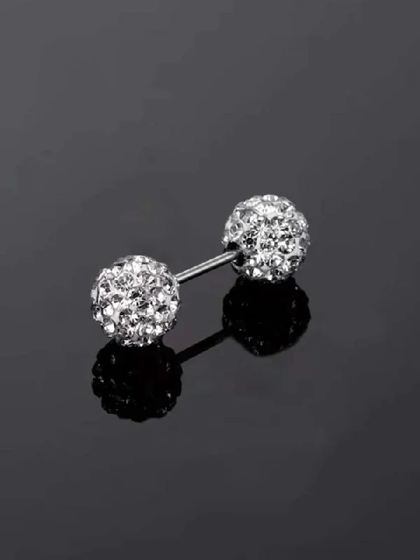 Rhinestone Ball Design Stud Earring -S4677804