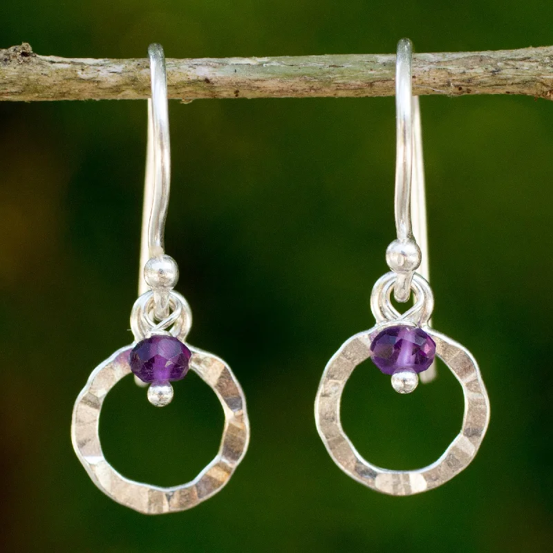 Gorgeous Jewelry, Limited-Time Savings Rustic Modern Artisan Crafted Sterling Silver Earrings with Amethyst