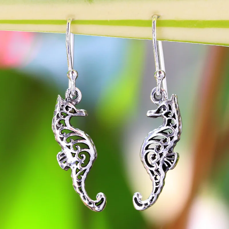 Your Dream Jewelry At Dream Prices – Shop Now Seahorse Couple Sterling Silver Dangle Earrings Seahorse Shape from Thailand