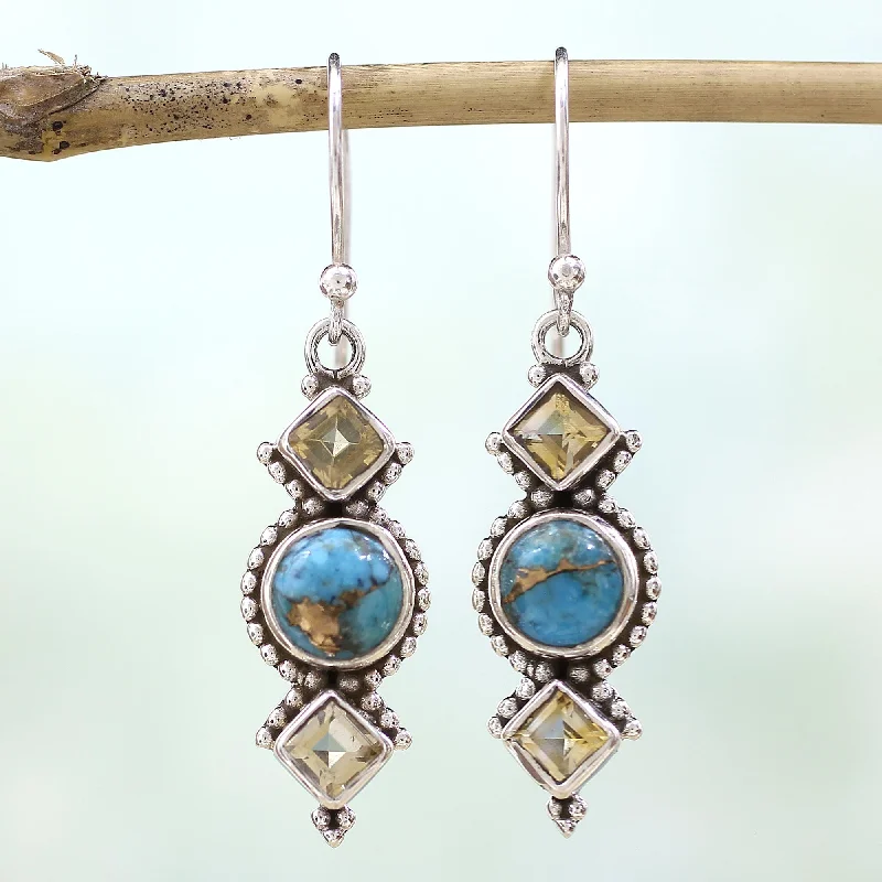 The Perfect Accessory For Less – Jewelry Sale Live Seashore Radiance Citrine and Silver Dangle Earrings from India