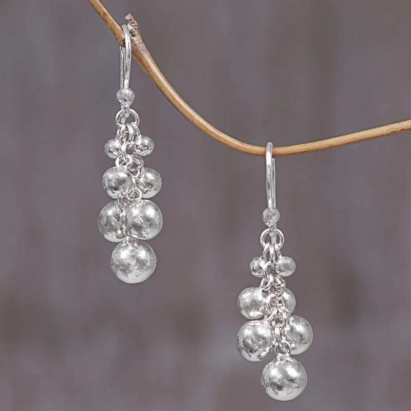 Timeless Jewelry At Special Discount Rates Silver Grapes Sterling Silver Cluster Earrings from Indonesia