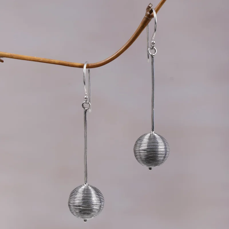 Grab Your Favorite Jewelry At The Lowest Prices Silver Lampion Contemporary Hand Crafted Sterling Silver Earrings from Bali