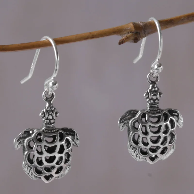 Trending Jewelry Styles Now At Limited-Time Discounts Skeleton Turtles 925 Sterling Silver Turtle Dangle Earrings from Bali