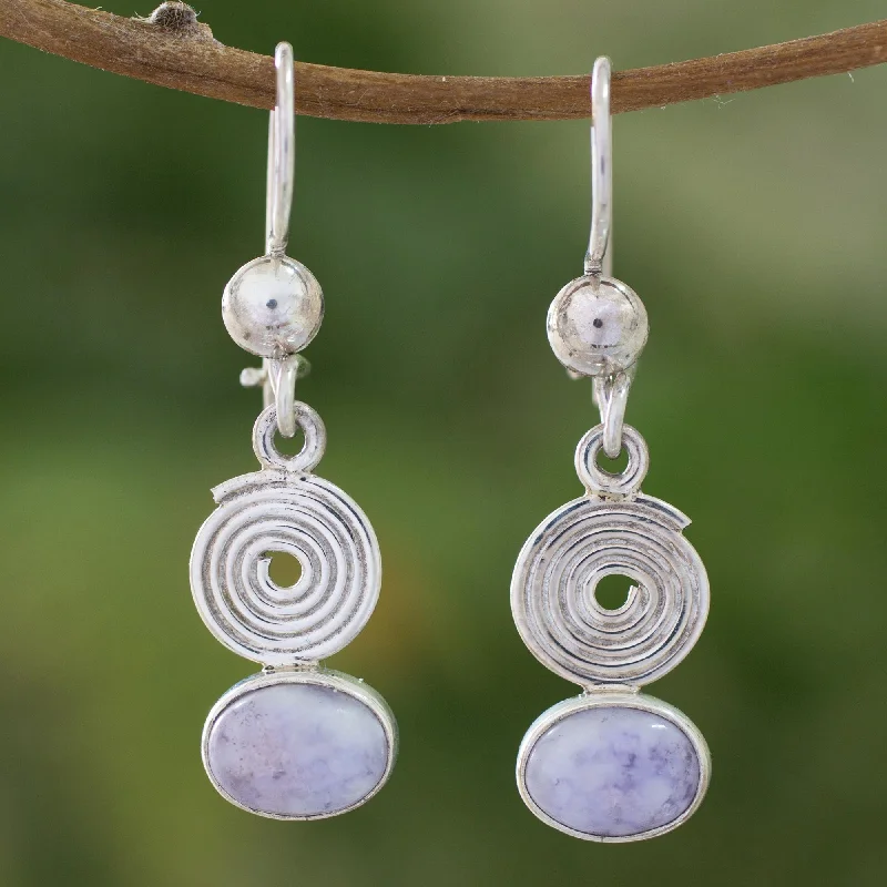 Affordable Gold-Plated Jewelry For Modern Fashion Spiral of Life Lilac jade dangle earrings