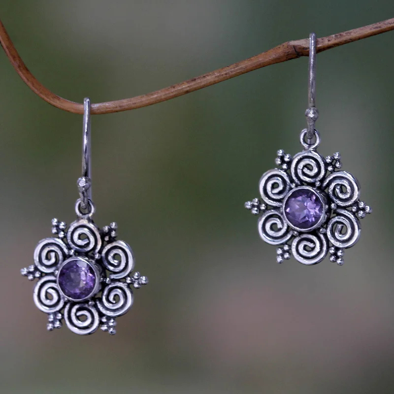 Jewelry Clearance Sale – Final Reductions Sumatran Blossom Sumatran Amethyst Floral Earrings