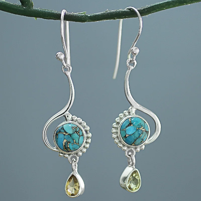 Shine In Style – Shop Jewelry Discounts Today Sunny Splendor Sterling Silver Composite Turquoise Dangle Earrings India