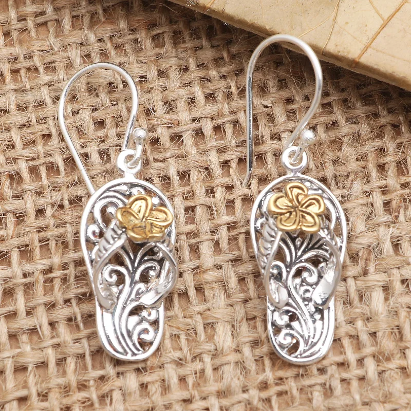 Elegant Jewelry At Unbeatable Prices – Shop Today Take a Walk Gold-Accented and Sterling Silver Dangle Earrings