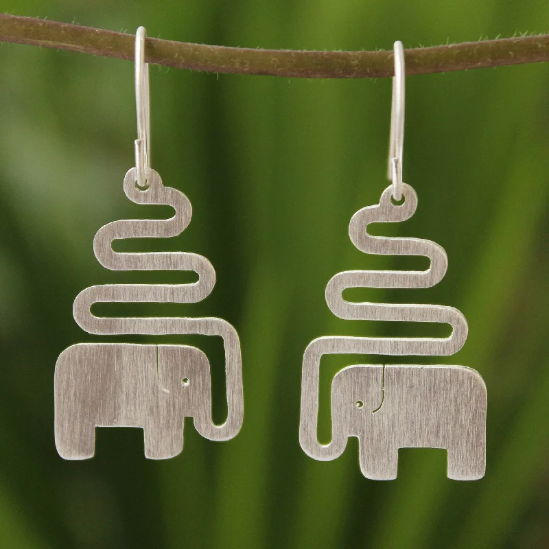 Bold And Beautiful Jewelry Now At Irresistible Prices Trumpeting Elephant Women's Sterling Silver Dangle Earrings