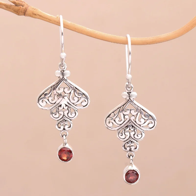 Exclusive Jewelry Offers – Sparkle For Less Tumbling Hearts Sterling Silver Tumbling Heart Garnet Dangle Earrings