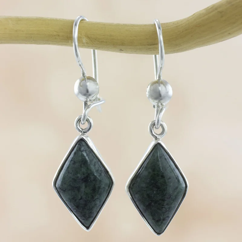 Limited-Time Jewelry Discounts – Shine Without The Splurge Verdant Diamond Guatemalan Green Jade Diamond Shape Earrings