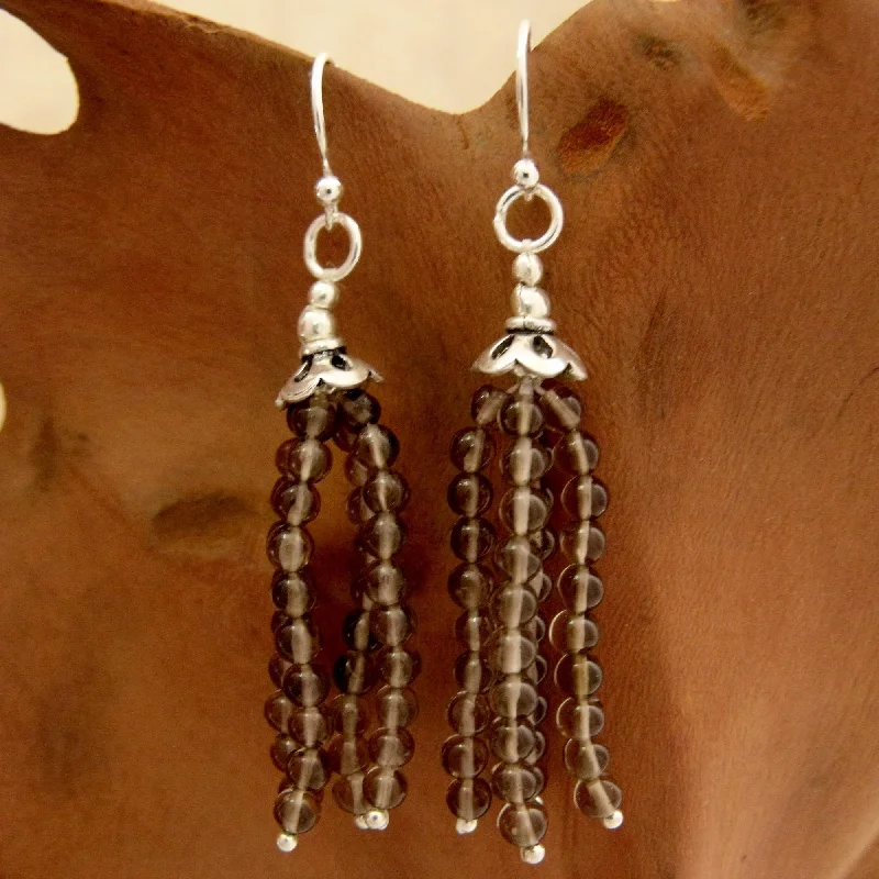 Once-A-Year Jewelry Sale – Grab Your Favorites Now Whisper Sterling Silver and Smoky Quartz Earrings from India