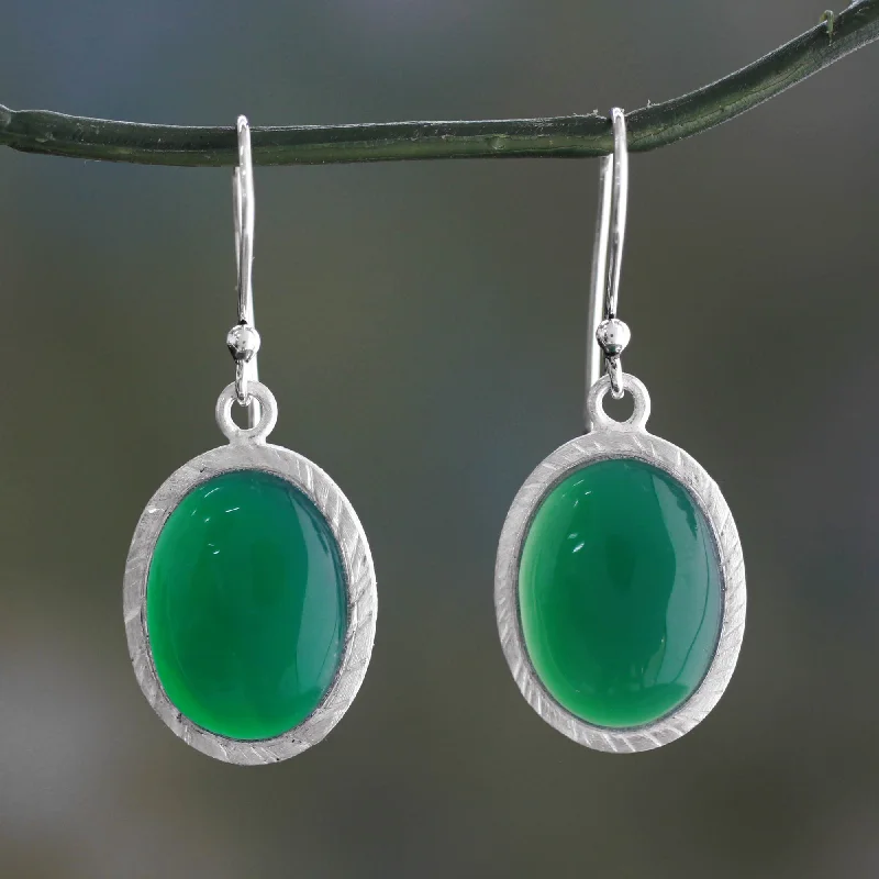 Final Call For Exquisite Jewelry At Reduced Rates Woodland Dew Enhanced Green Onyx and Sterling Silver Earrings