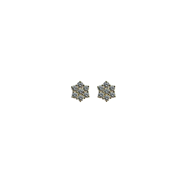 Your Dream Jewelry At Dream Prices 14k Yellow Gold Diamond Flower Stud Earrings