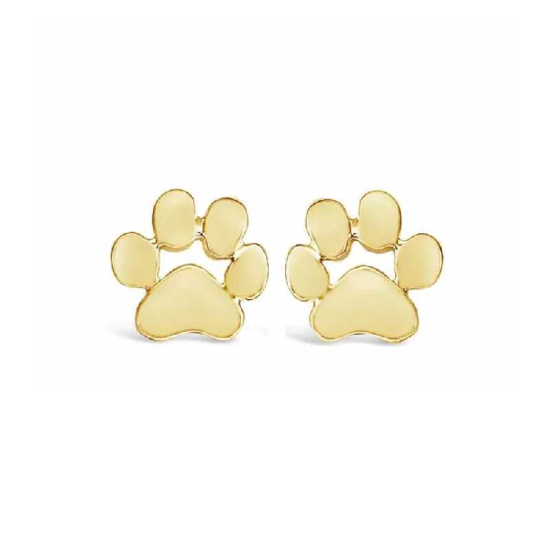 Dazzle With Discounts – Shop Jewelry On Sale 18K Gold-Plated Paw Print Stud Earrings for Pet Lovers - Available in Gold and Silver