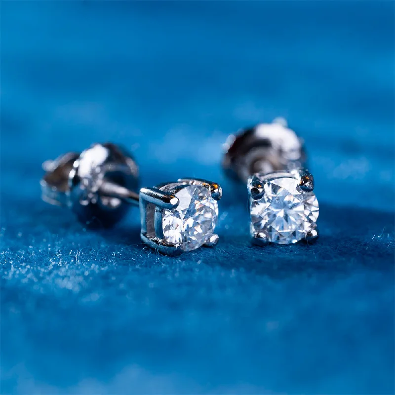 Handcrafted Jewelry Sale – Unique Designs At Low Prices 3MM Round Moissanite Stud Earrings