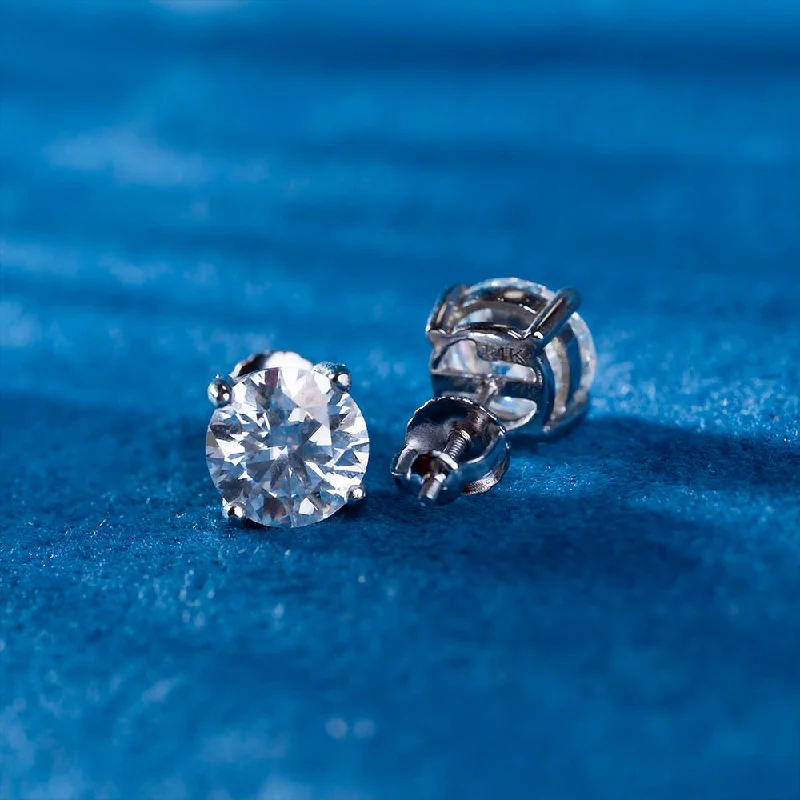 Elegant Jewelry, Exclusive Prices – Shop Now 4MM Round Moissanite Stud Earrings