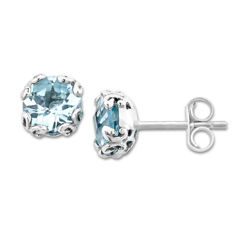 Exclusive Jewelry Offers – Sparkle For Less Bali Blue Topaz Stud Earrings