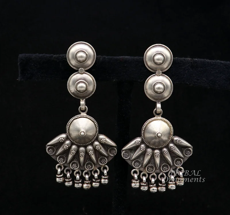 Shop Stylish Jewelry Now And Save Big 925 Sterling silver handmade flower design stud earrings with drops, excellent customized penalized bridesmaid girls jewelry gifting s1074