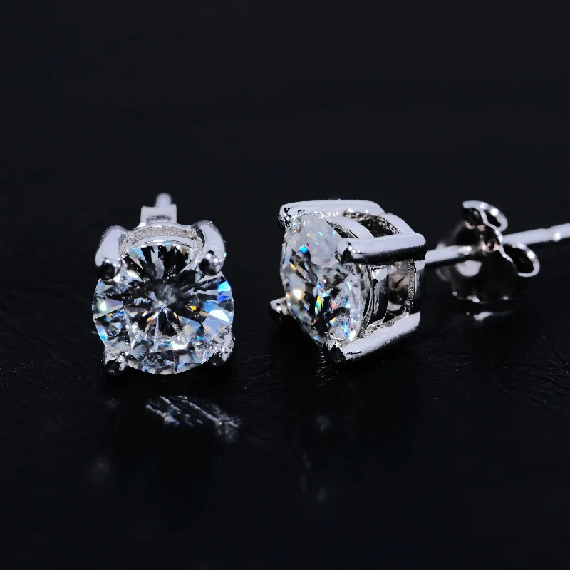 Clearance Sale On High-End Jewelry Collections 925S & VVS Moissanite Solitaire Stud Earrings