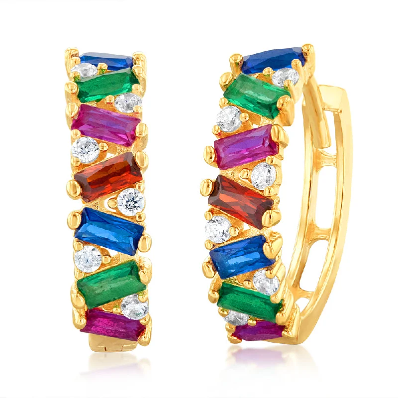 Special Sale On Handcrafted Jewelry – Shop Today 9ct Yellow Gold Coloured Cubic Zirconia Hoop Earrings