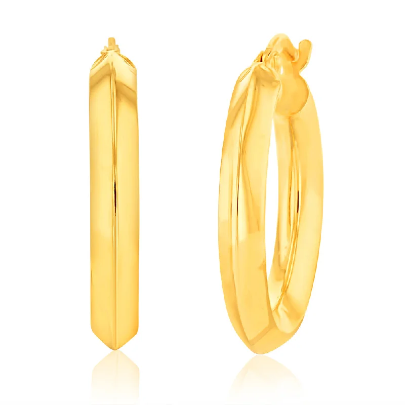 Everyday Jewelry Essentials Now On Sale 9ct Yellow Gold Plain Hoop Earrings