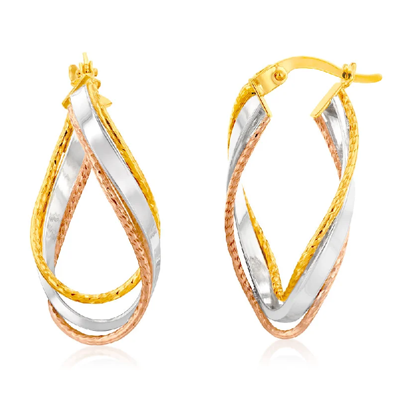 Flash Sale On Stunning Jewelry – Limited Stock Available 9ct Yellow Gold Twisted Fancy Hoop Earrings