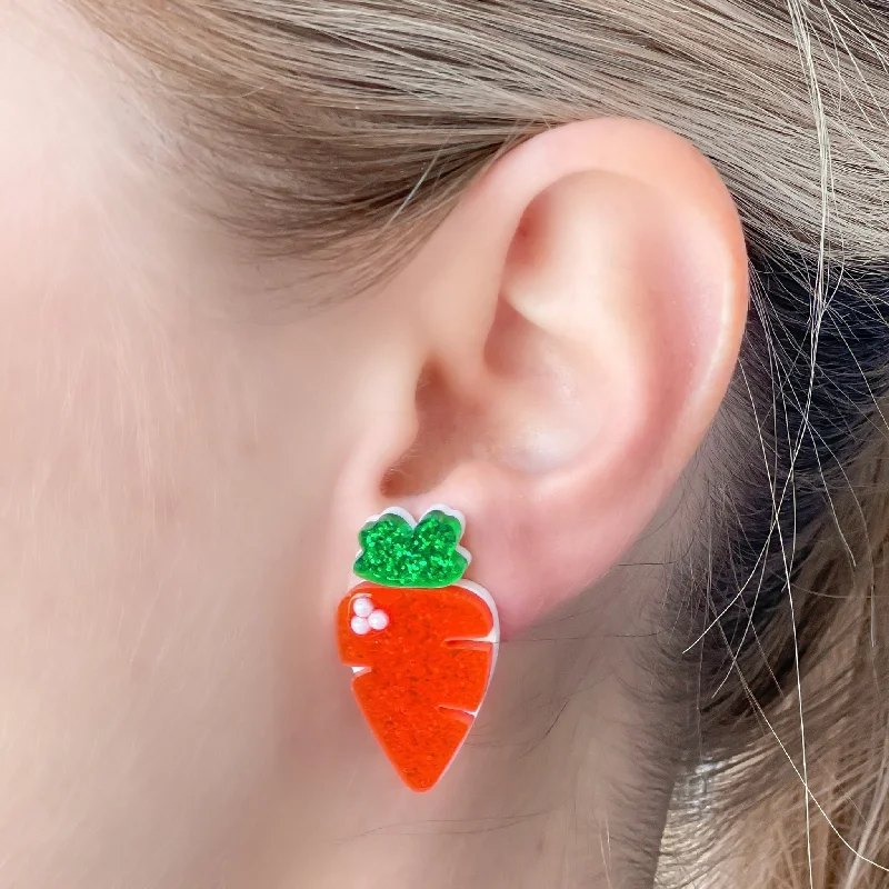 Must-Have Jewelry At Unbelievable Discounts Acrylic Glitter Carrot Stud Earrings