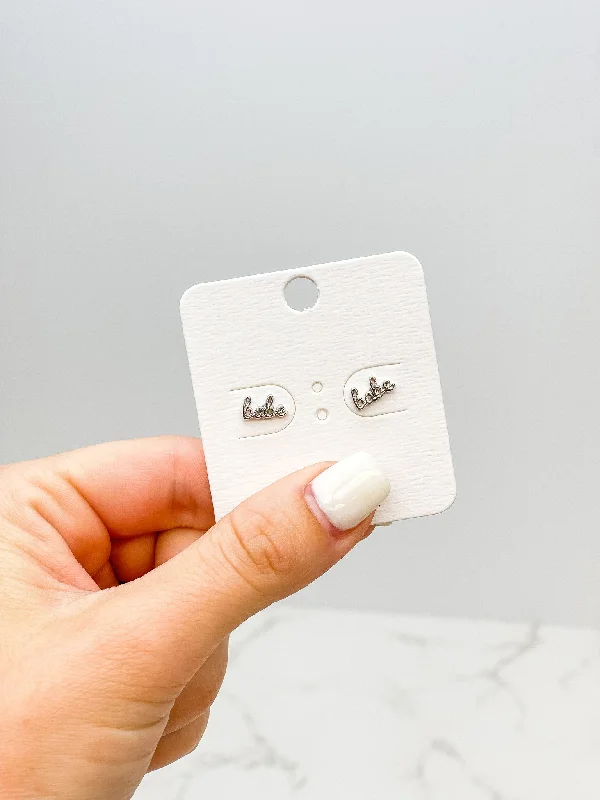 Limited-Time Jewelry Discounts – Shine Without The Splurge 'Babe' Stud Earrings - Silver