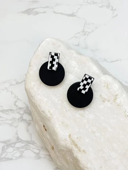 Flash Jewelry Sale – Get Stunning Pieces At Low Prices Checkered Post Acrylic Stud Earrings